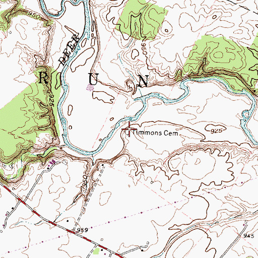 Topographic Map of Timmons Cemetery, OH