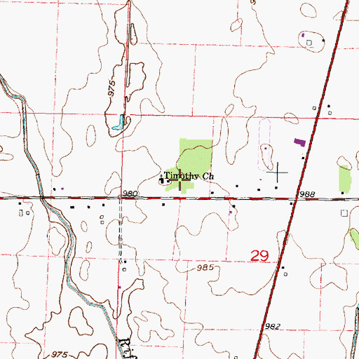 Topographic Map of Timothy Church, OH