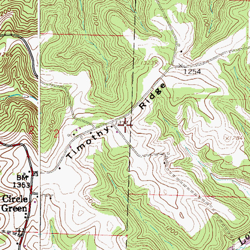 Topographic Map of Timothy Ridge, OH