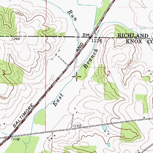 Topographic Map of Toby Run, OH