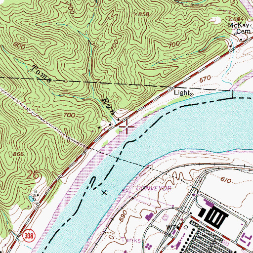 Topographic Map of Toms Run, OH