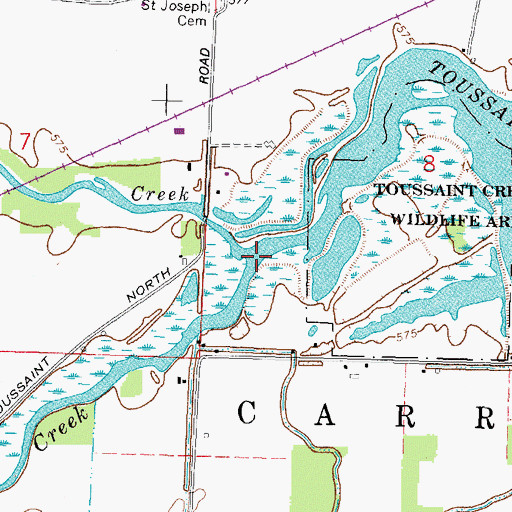 Topographic Map of Toussaint Creek, OH