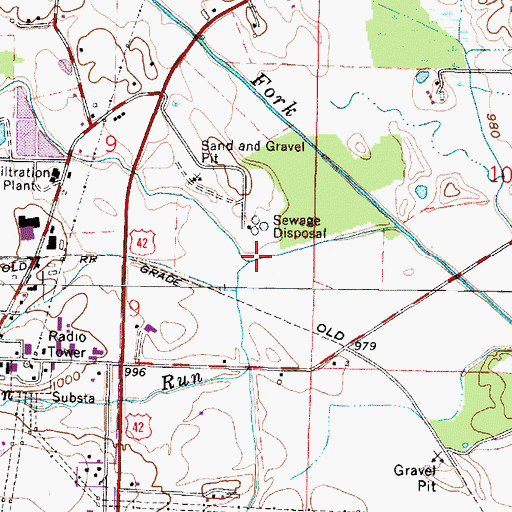 Topographic Map of Town Run, OH