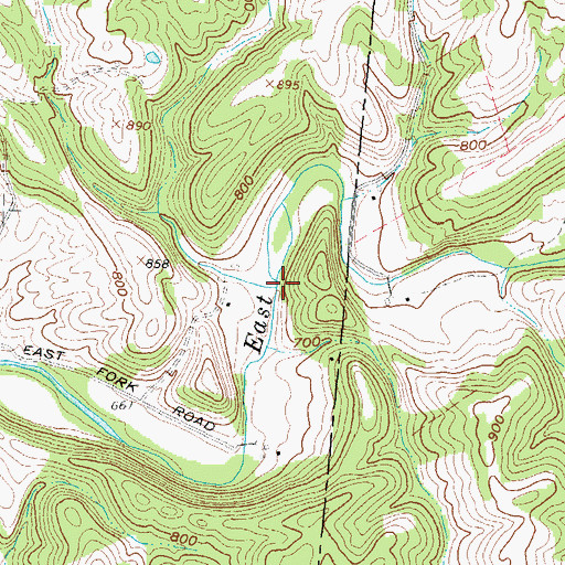 Topographic Map of Town Branch, OH