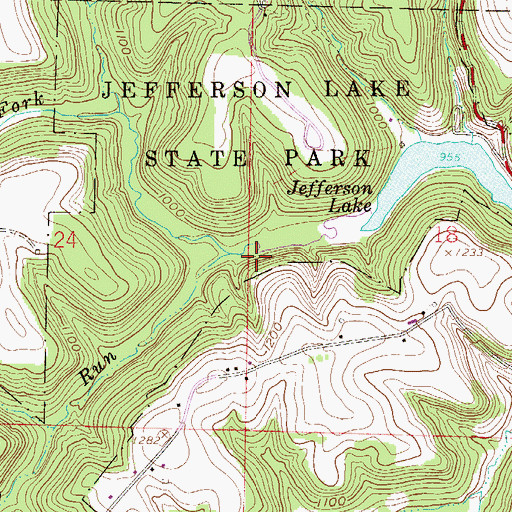 Topographic Map of Town Fork, OH