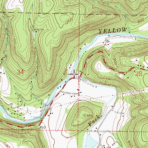 Topographic Map of Town Fork, OH