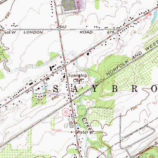 Topographic Map of Township Cemetery, OH