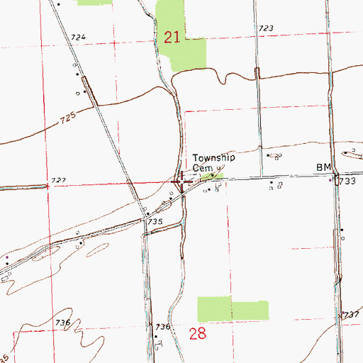 Topographic Map of Marion Township Cemetery, OH