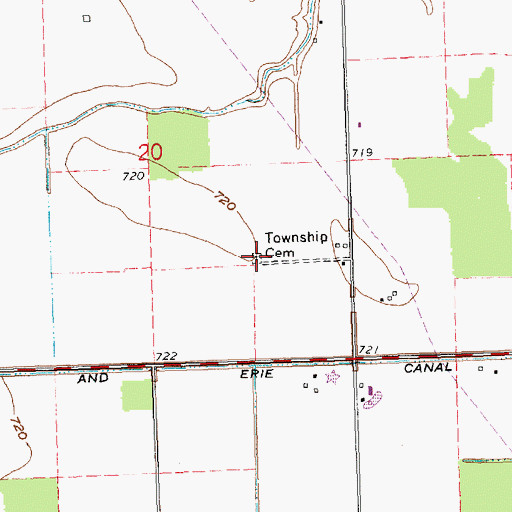 Topographic Map of Township Cemetery, OH