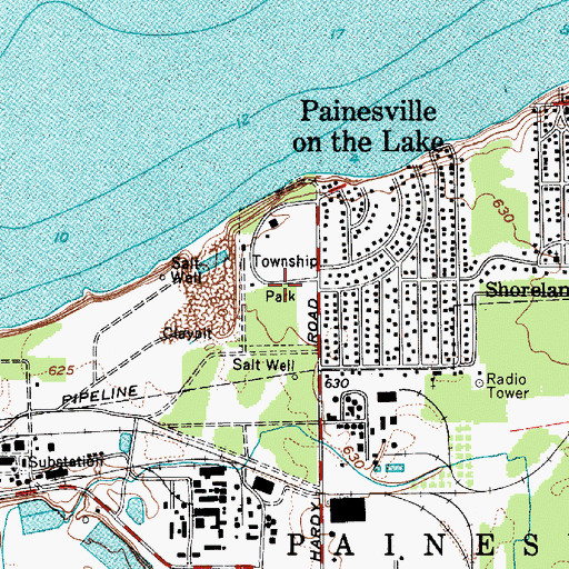 Topographic Map of Township Park, OH