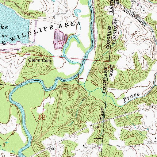 Topographic Map of Trace Run, OH