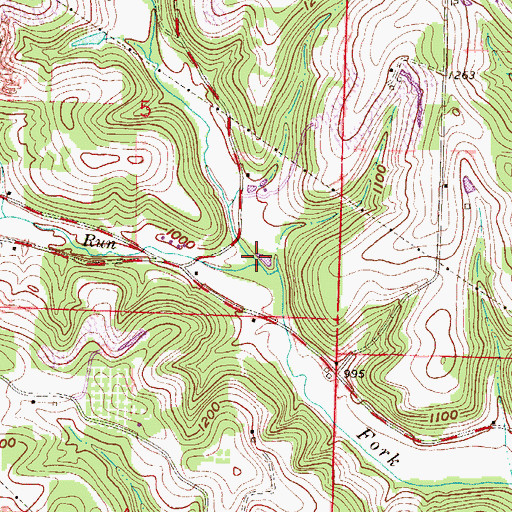 Topographic Map of Trail Run, OH