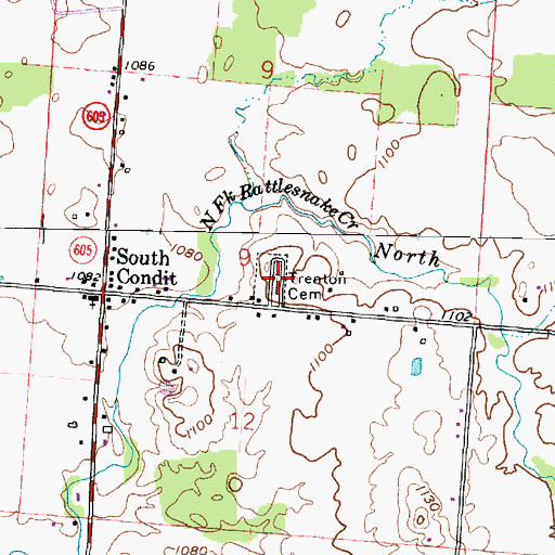 Topographic Map of Trenton Cemetery, OH