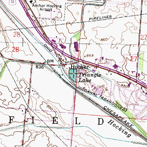 Topographic Map of Triangle Lake, OH