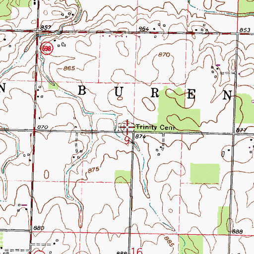 Topographic Map of Trinity Cemetery, OH