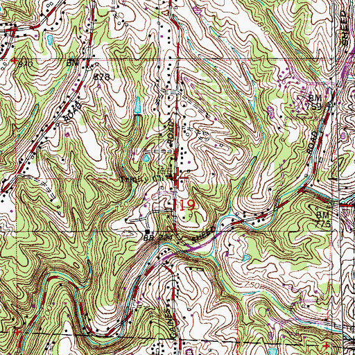 Topographic Map of Trinity Church, OH