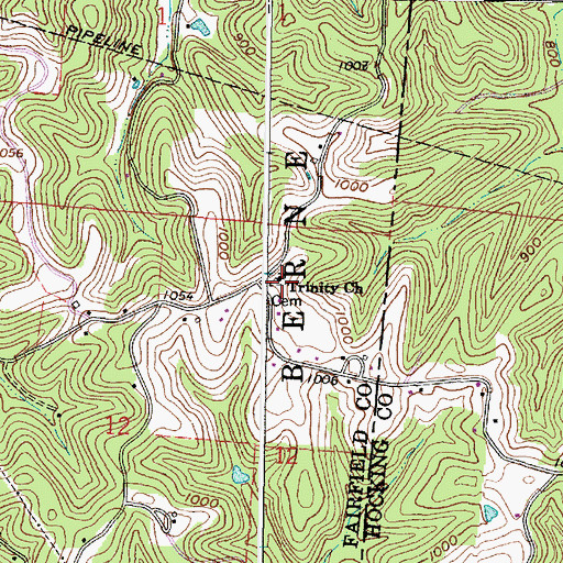 Topographic Map of Trinity Church, OH
