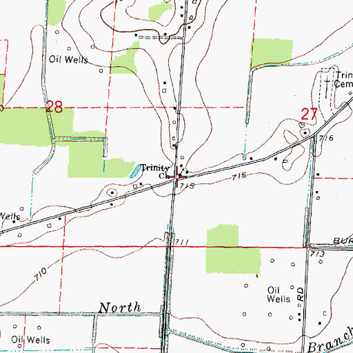 Topographic Map of Trinity Church, OH