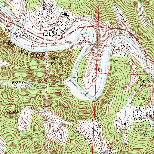 Topographic Map of Trough Run, OH