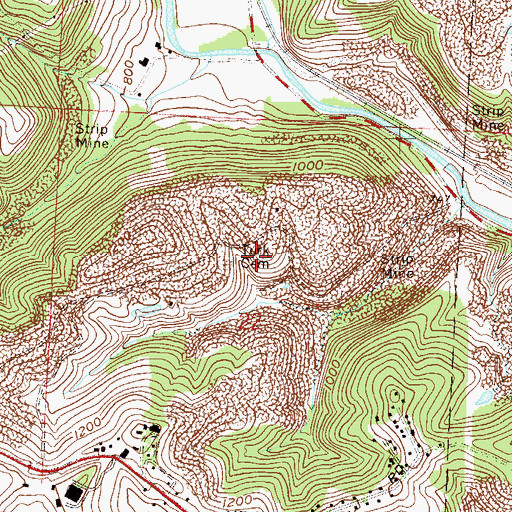 Topographic Map of Turk Cemetery, OH