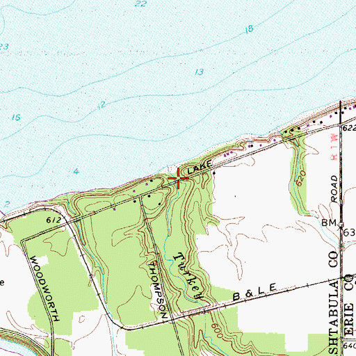 Topographic Map of Turkey Creek, OH