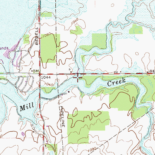 Topographic Map of Turkey Broth Creek, OH