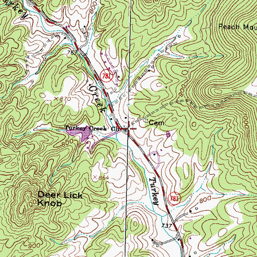 Topographic Map of Turkey Creek Church, OH