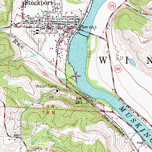 Topographic Map of Turkey Run, OH