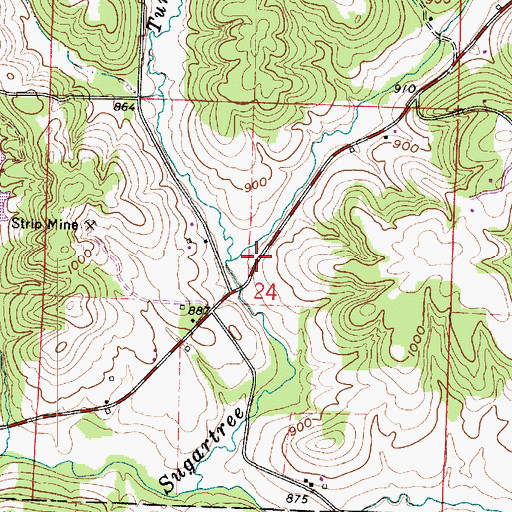 Topographic Map of Turkey Run, OH