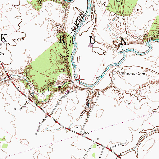Topographic Map of Turkey Run, OH
