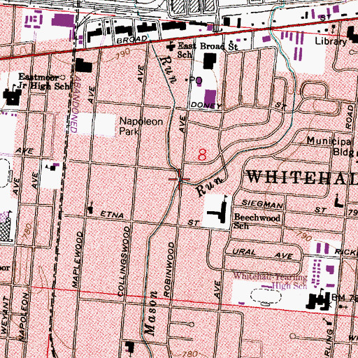 Topographic Map of Turkey Run, OH