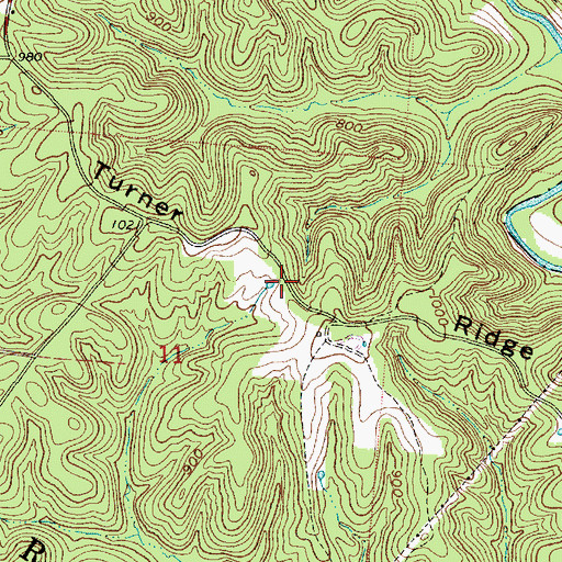 Topographic Map of Turner Ridge, OH