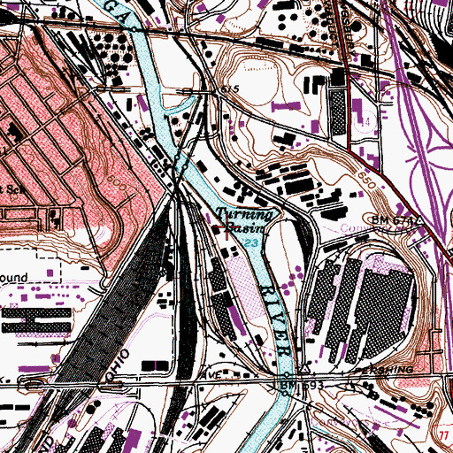 Topographic Map of Turning Basin, OH