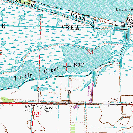 Topographic Map of Turtle Creek Bay, OH