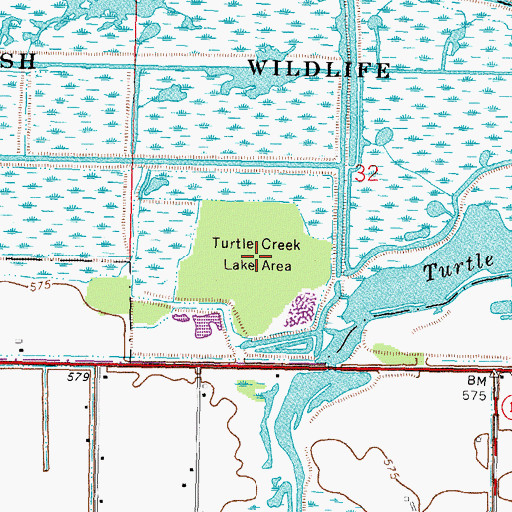 Topographic Map of Turtle Creek Lake Area, OH