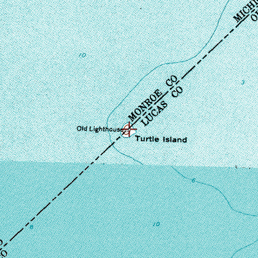 Topographic Map of Turtle Island, OH