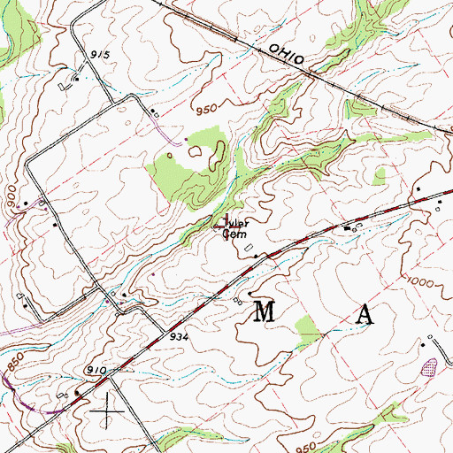 Topographic Map of Tyler Cemetery, OH