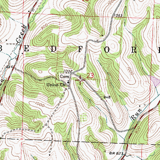 Topographic Map of Union Church, OH