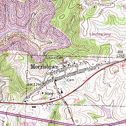 Topographic Map of Union Cemetery, OH