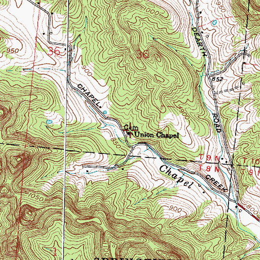 Topographic Map of Union Chapel, OH