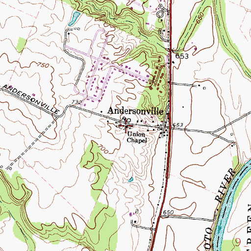 Topographic Map of Union Chapel, OH