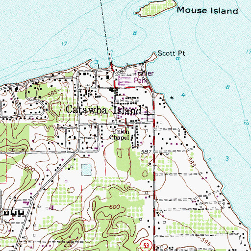 Topographic Map of Union Chapel, OH