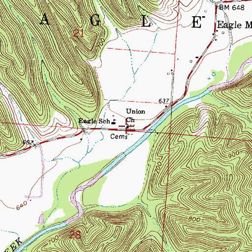 Topographic Map of Union Church, OH