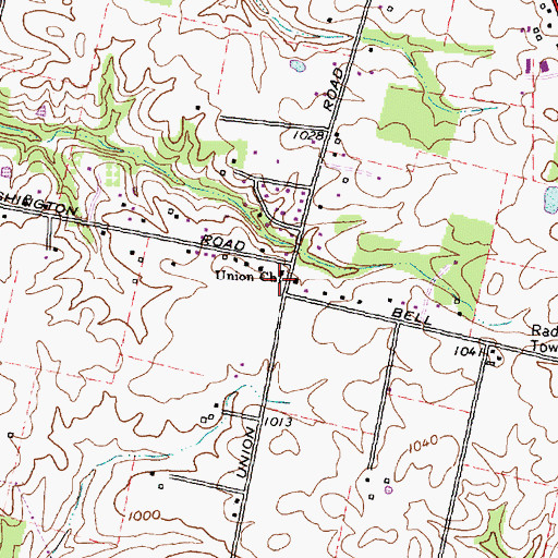 Topographic Map of Union Church, OH