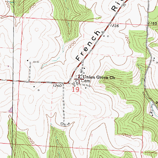 Topographic Map of Union Grove Church, OH