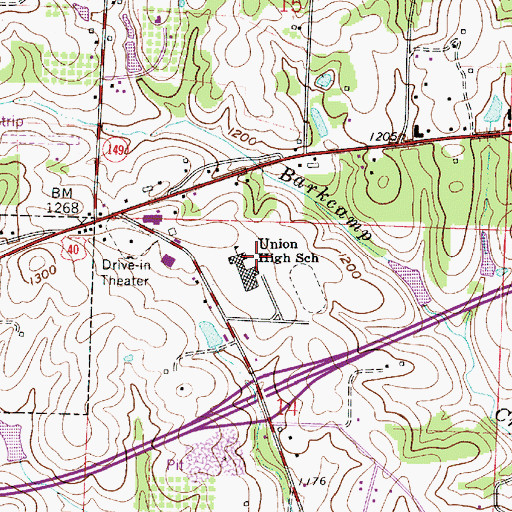 Topographic Map of Union High School, OH