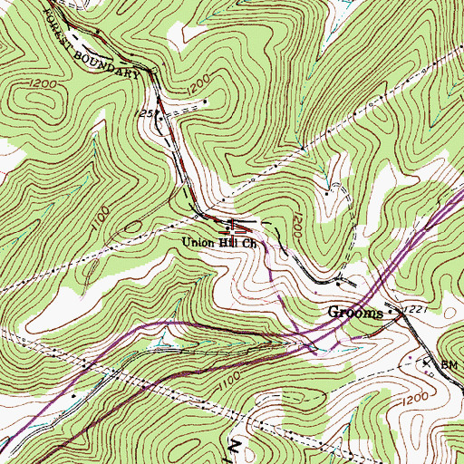 Topographic Map of Union Hill Church, OH