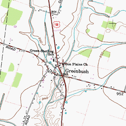Topographic Map of Union Plains United Methodist Church, OH