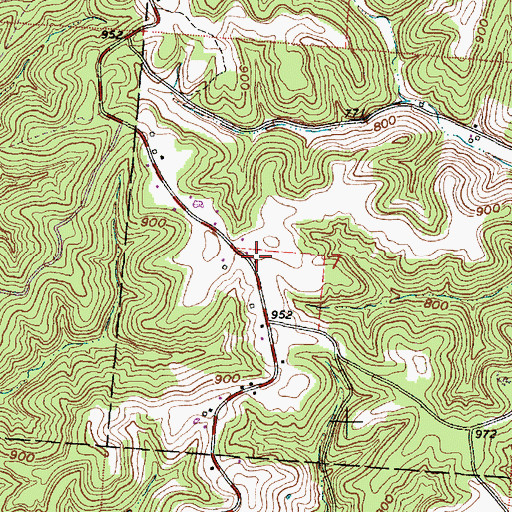 Topographic Map of Union Ridge, OH