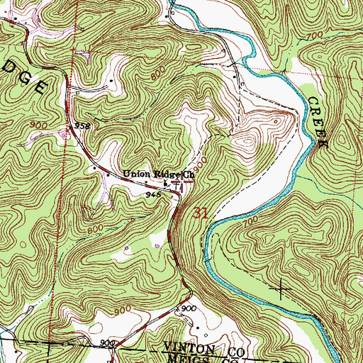 Topographic Map of Union Ridge Church, OH